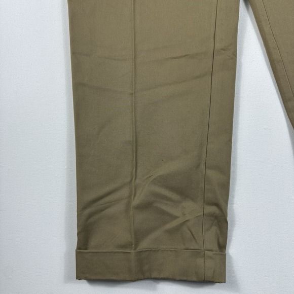 Daniel Cremieux Salon Pant Baggy Pleated Straight Leg Men's 36x32‎ Dark Khaki - Picture 6 of 7